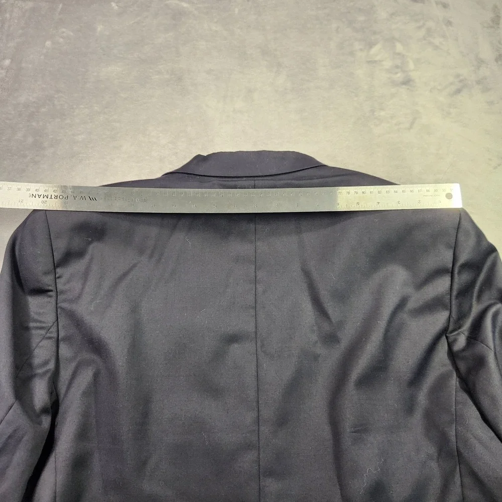 J. Victor Men's 46S Black 100% Wool Blazer Jacket Crest Buttons Flaws Canada 46